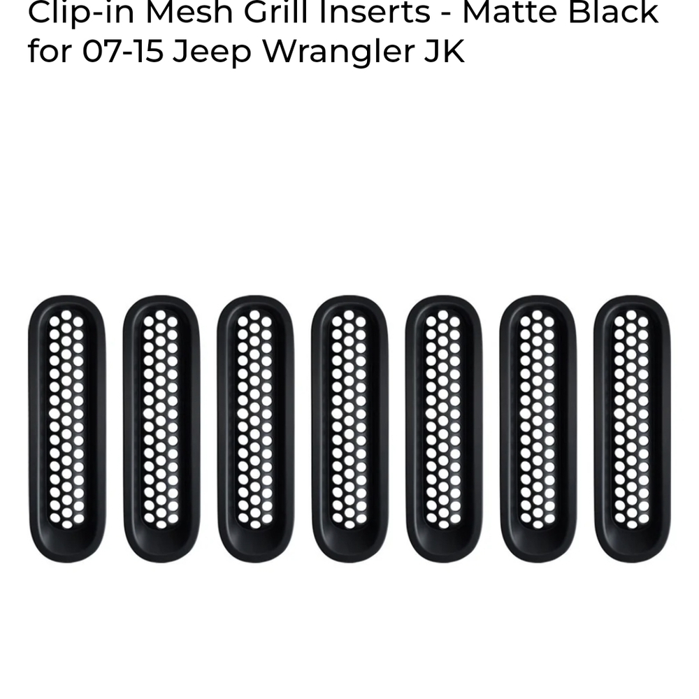 Black Mesh Grill Inserts for Jeep Wrangler